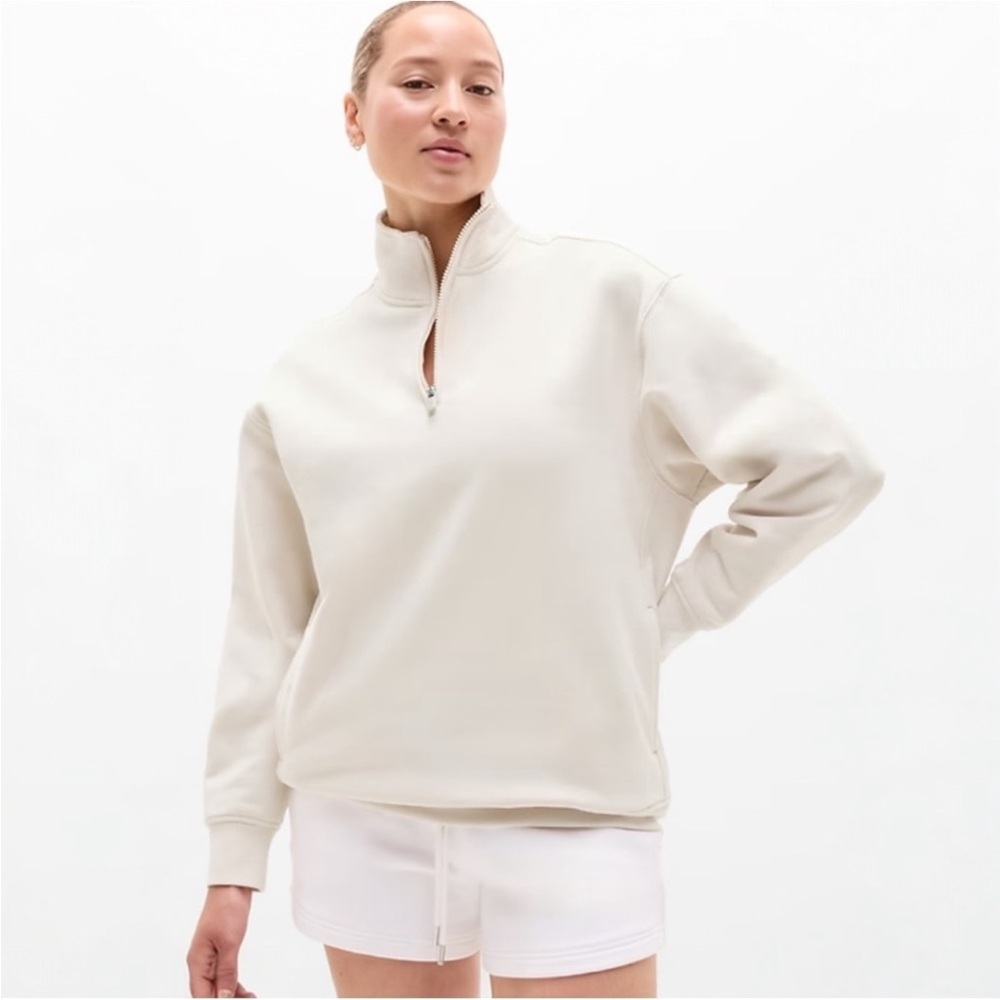 Athleta Forever Fleece 1/4 Zip Sweatshirt NWT XXS